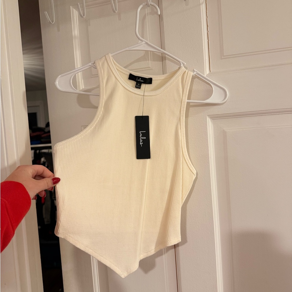 Lulu's Ivory Ribbed Tank Top